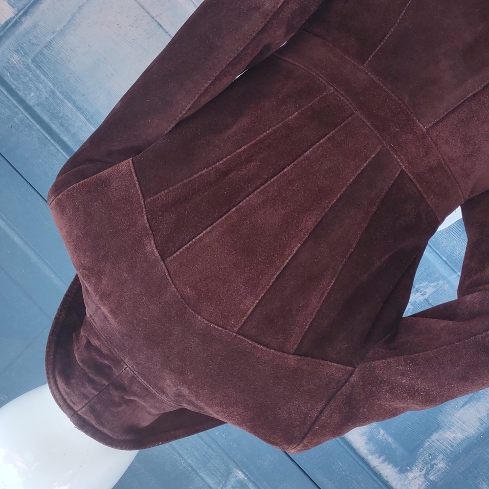 Argentinian Ladies Genuine Suede Leather Full Length Coat (Quilted Lining) - Picture 9 of 17